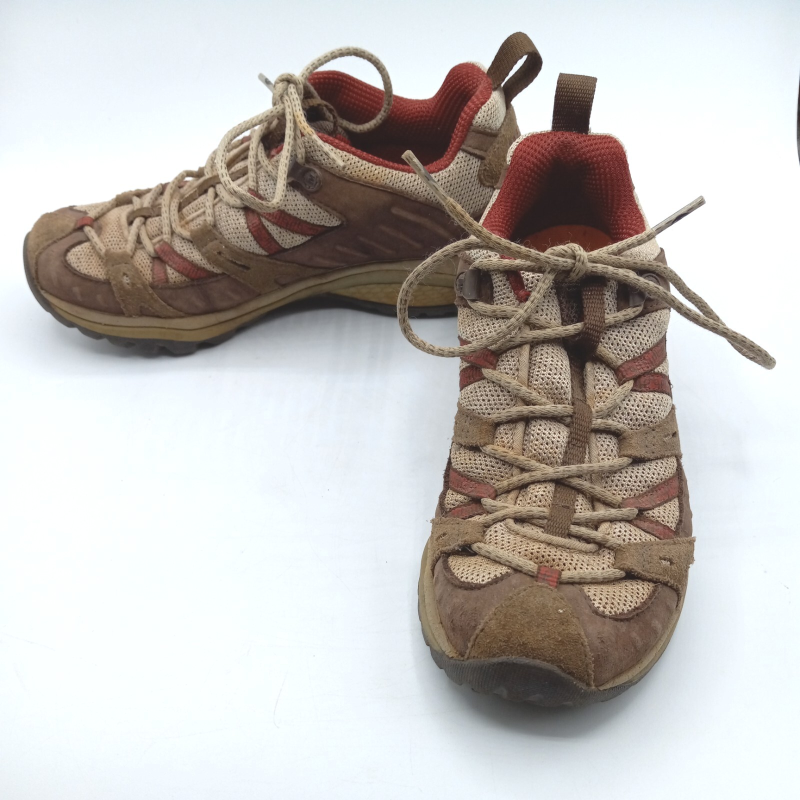 Sneakers Merrell donna taglia 6 5 marroni scamosciate escursionismo trail passeggio stringate