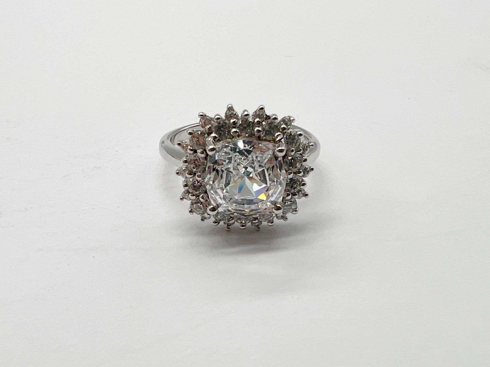 VINTAGE SOLID STERLING SILVER BRIGHT SQUARE CLUST… - image 1