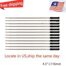 4.5" L116mm Ballpoint metal Ballpen Refill 12pcs black fits for Cross 8511 8513