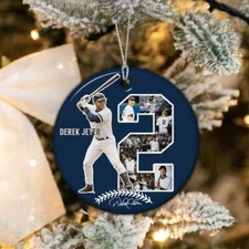 Derek Jeter Baseball Captain Ceramic Christmas Ornament - New York Baseball Fans