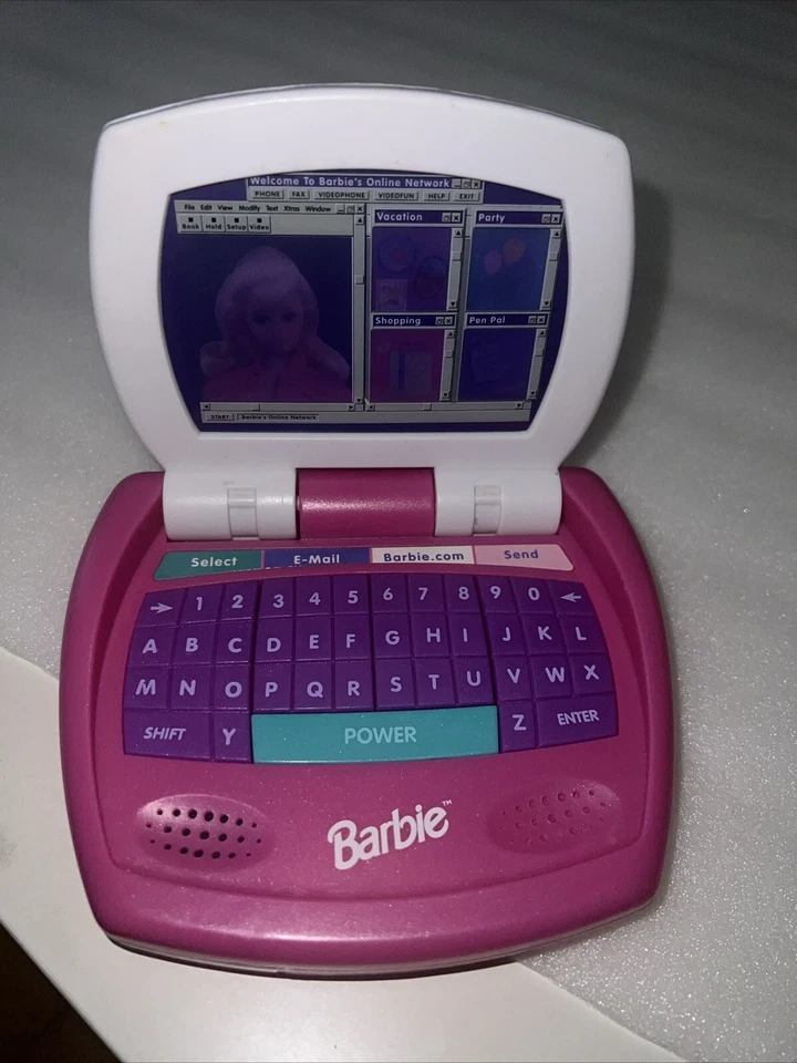 Barbie Online Talking Laptop Computer Toy Vintage 1998 Works Lights Up Talks  - Image 4 of 4