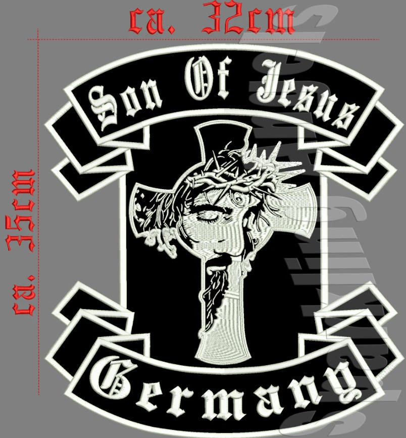 Son of Jesus Germany Rückenpatch Aufnäher breite ca.32 cm höhe ca. 35 cm
