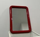 Vintage 1980s Mid Century Modern Red Plastic Mirror