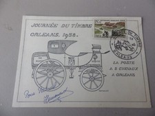 carte  1er jour  journée du timbre   45  Orléans    1958