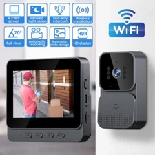 Wireless Video Doorbell Intercom System 1080P HD Camera w/ 4.3" IPS Screen