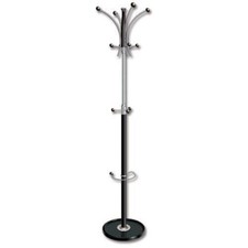 Image of Coat Stand Umbrella Holder 5 Pegs 3 Hooks Black/Chrome VAT Invoice RRP: £200!