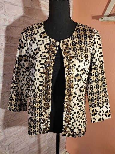 Ruby Rd. Jacket Leopard Cheetah Big Cat Animal  S… - image 1