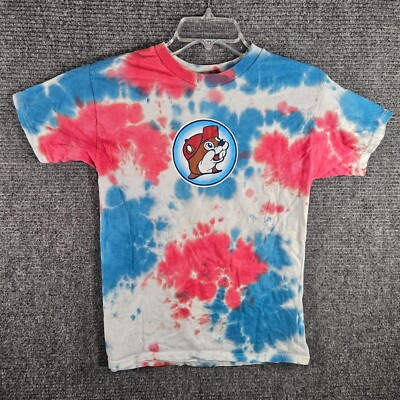Bucees Tie Dye 4th of July T Shirt Let's Get Poppin Red White Blue Youth Large