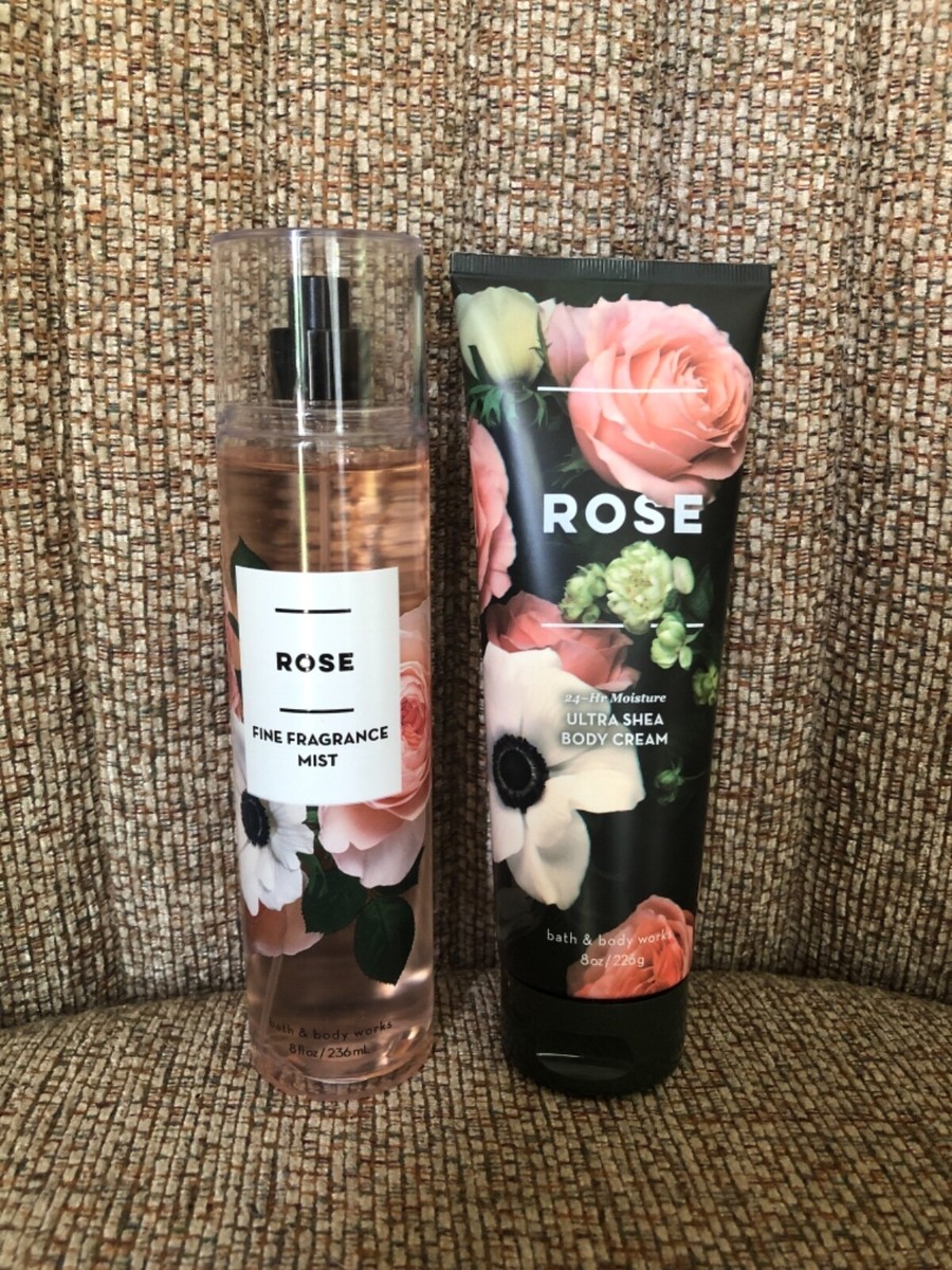 BATH BODY WORKS ROSE BODY CREAM FINE FRAGRANCE BODY MIST DUO