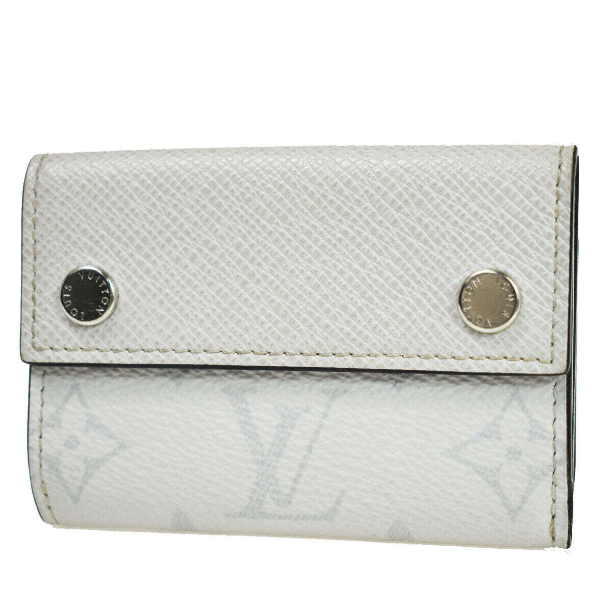 LOUIS VUITTON Discovery Compact Trifold Mini White Taigarama LOUIS VUITTON Discovery Compact Trifold Mini White Taigarama