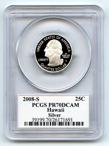 2008 S 25C Silver Hawaii Quarter PCGS PR70DCAM - Picture 2 of 2