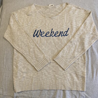 Beautiful - Hem & Thread - WEEKEND - Pullover Crew Neck Long Sleeve Sweater - L