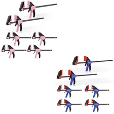6Pack Pink/Blue One-Handed Clamp/Spreader 6" 12" Light-Duty Quick-Change F Clamp