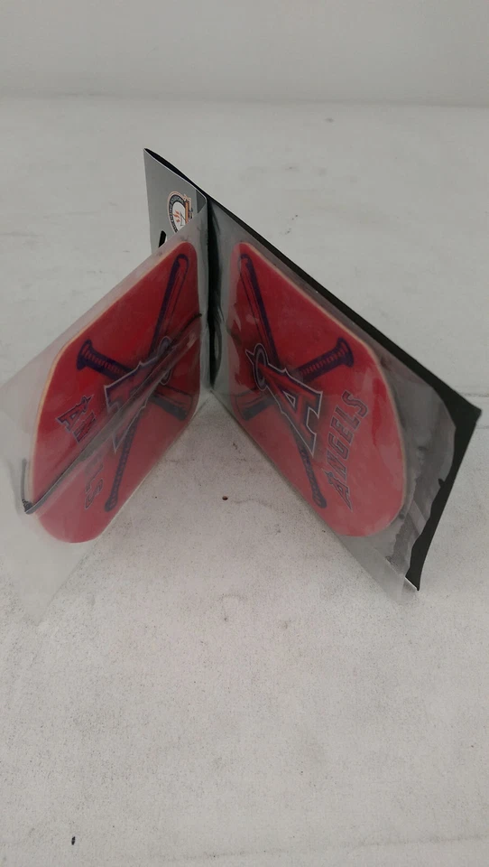 New 2pk Air Freshener and 2 Double Sided Headrest Cover MLB Los Angeles Angels - Image 3 of 4