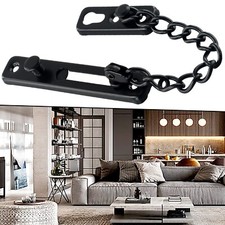 Black Door Guard Restrictor Security Catch Strong Heavy Duty Safety Lock Chain