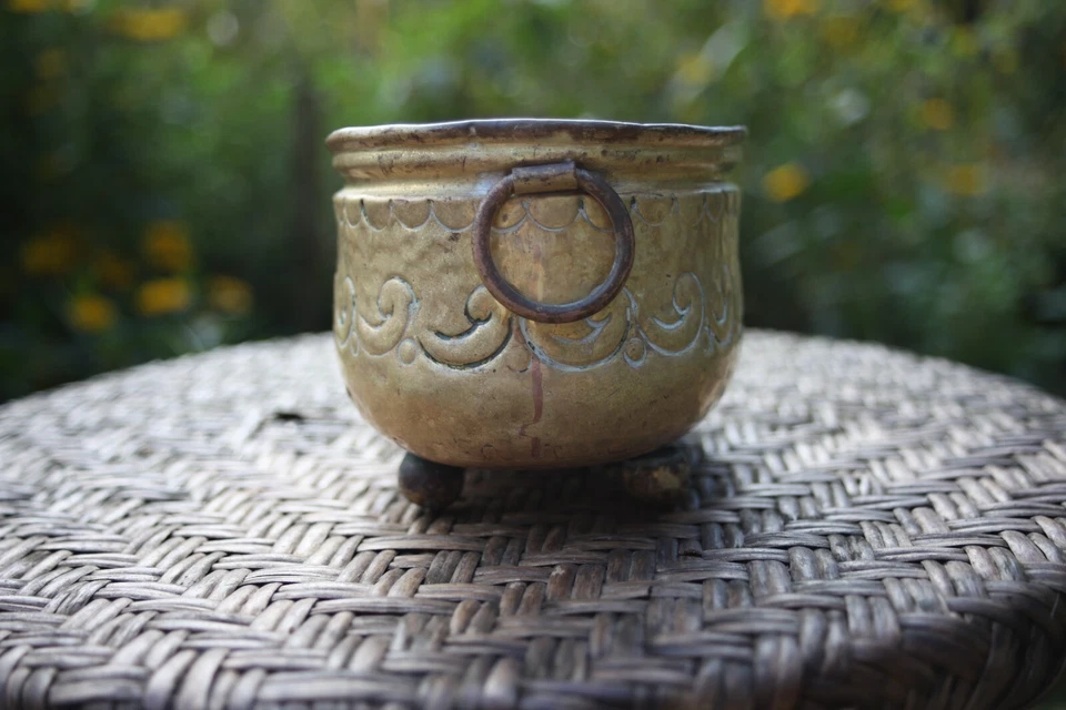 Antique Oval Copper planter plant pot holder, Unique, rare find, Vintage, Gift - Image 2 of 4