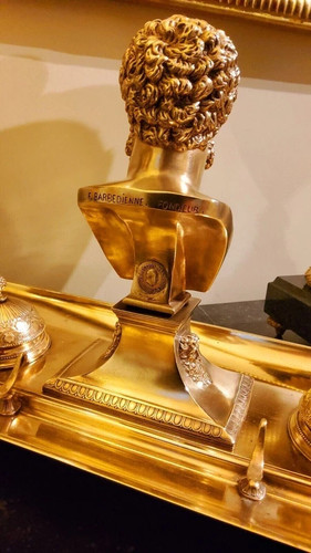 ANTIK 19. Jh. FRANZÖSISCHES REICH VERGOLDETE BRONZE DORE INKWEL, signiert BARBEDIENNE 1850er - Bild 14 von 24