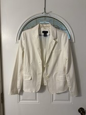 Attention Women Sz 10 White Lined Blazer
