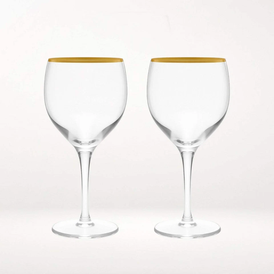 Lenox Laurent Copas de Agua Borde Dorado Cristal Soplado a Mano | Juego de 4 | Excelente Estado Foto 2 de 3