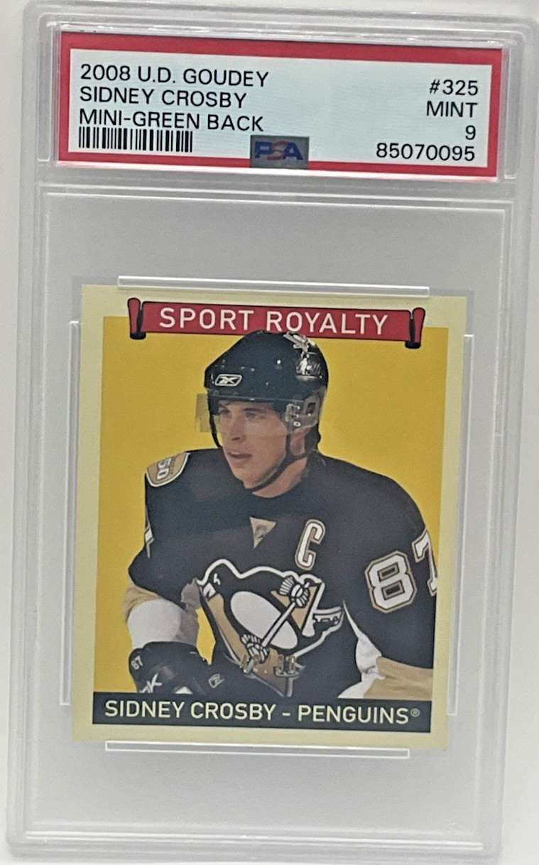 2008 UPPER DECK GOUDEY SIDNEY CROSBY MINI-GREEN BACK PSA 9