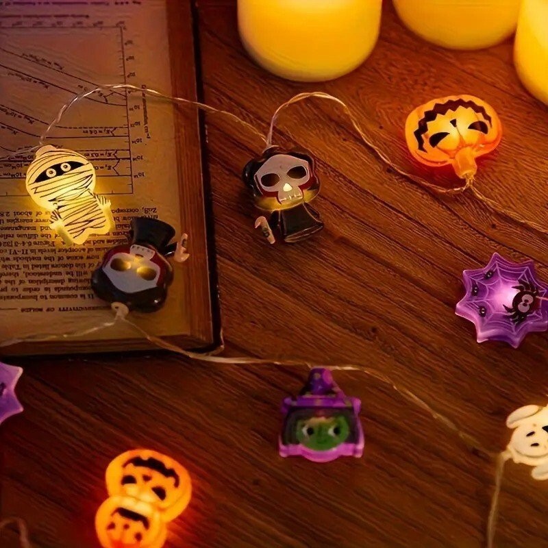 Halloween Colourful String Lights 2m 10 LED Spooky Season Haunted House Party image 4
