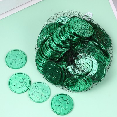 100PCS St. Patrick's Day Party Spielzeug Klee Münze Spielzeug Runde Klee Münze