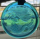 Blue Glass Mermaid Sun Catcher Hand Crafted By Blenko Glass Company 4”