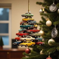 Classic Car Tree Ornament Hot Rod Vintage Auto Lover Christmas Gift