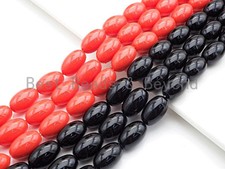Mother of Pearl Oval Shape beads, Orange Mother of Pearl, Black Mother of