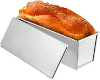 1 Pack Pullman Loaf Pan with Lid, 13x4 Inch Large Capacity 1 Pcs, Silver 