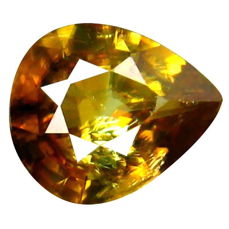 0.71 ct Attractive Pear Cut (7 x 6 mm) Pakistan Brownish Yellow Sphene Gemstone