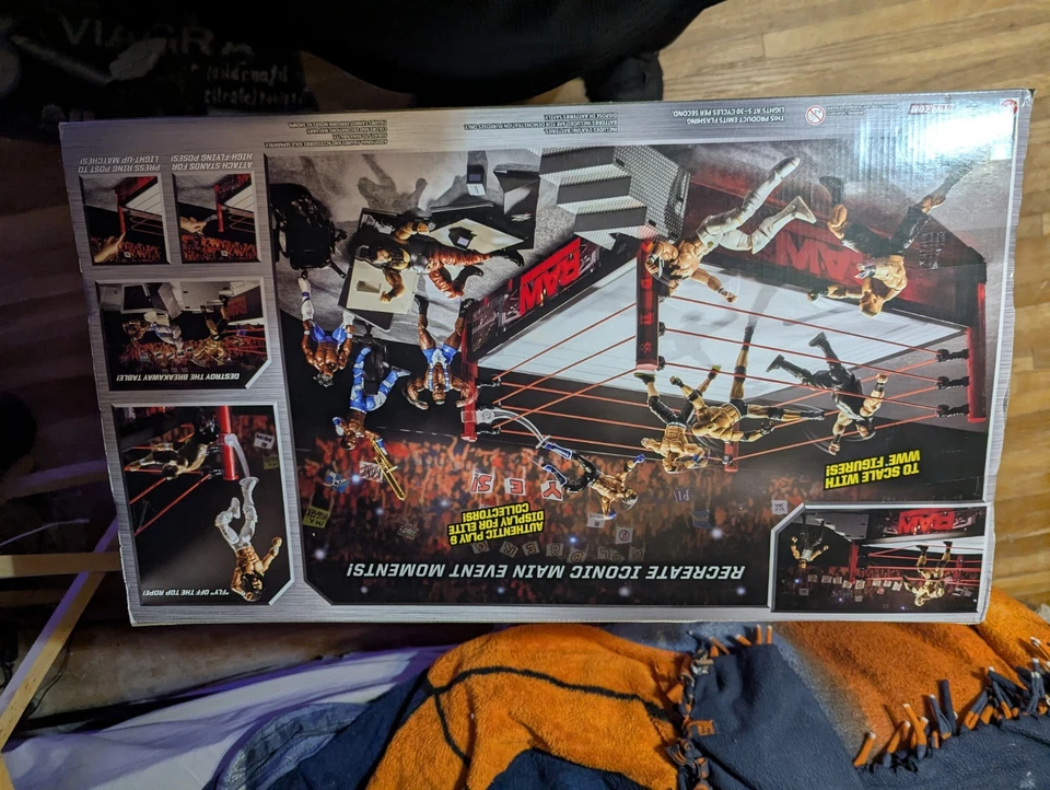 WWE Elite Raw Main Event Scale Wrestling Ring w/ LED Lights Complete Goldberg - Image 4 of 4