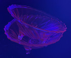 Vintage Pink Depression Glass Swirl Footed Candy Dish 5.5" Set of 2 UV Reactive — photo 5