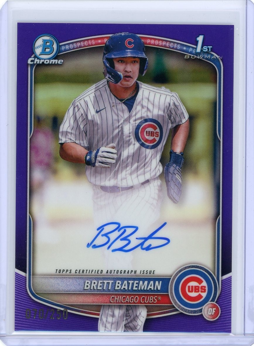2025 Bowman Chrome Brett Bateman Autograph Purple Refractor 1st Bowman 070/250
