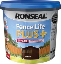 RONSEAL FENCE LIFE PLUS GARDEN SHED FENCE PAINT 5L UV POTECTION ALL COLOURS NEW