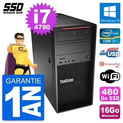 PC tour LENOVO Thinkstation P300 Core i7-4790 RAM 16Go SSD 480Go Windows 10 Wifi