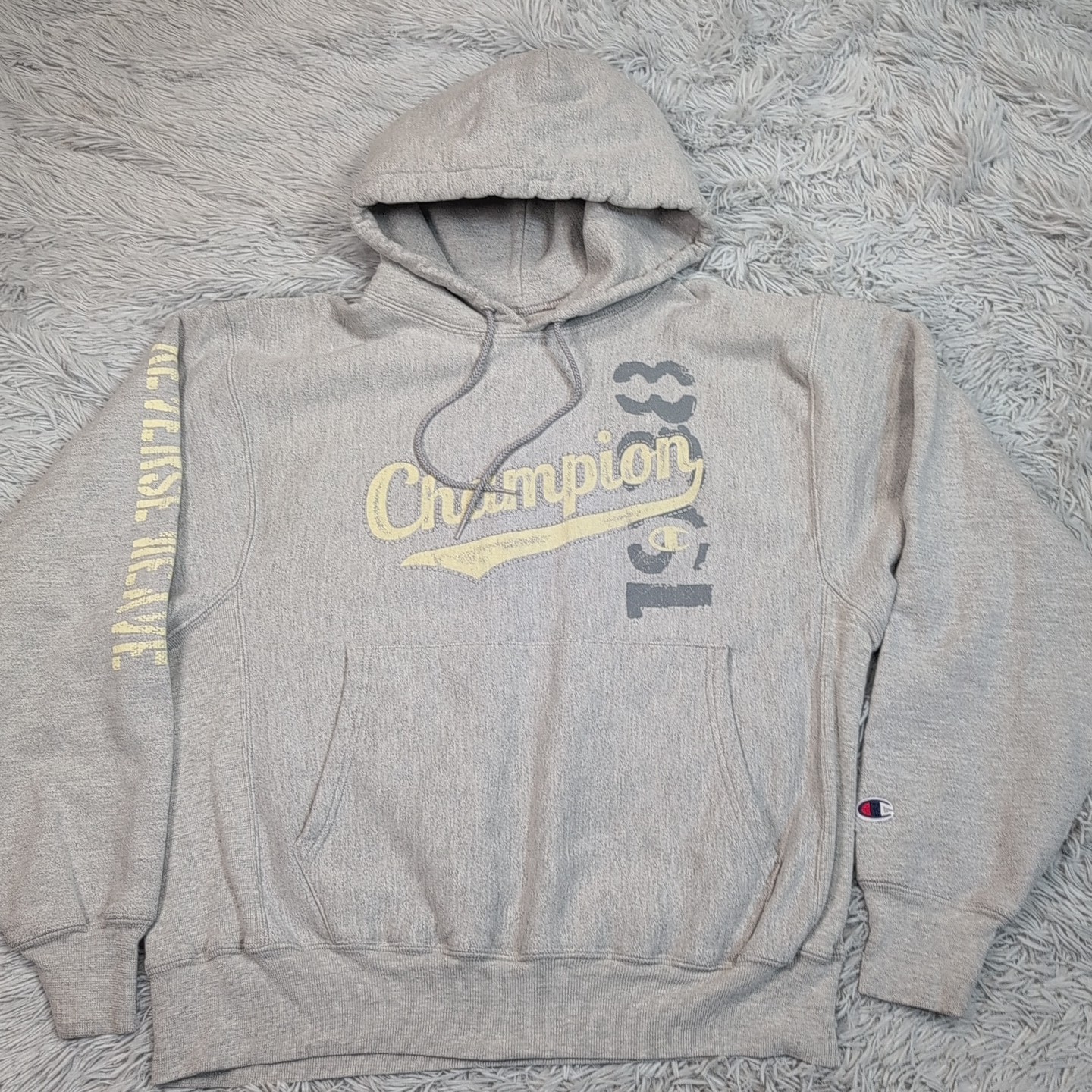 Vintage Champion Sweatshirt Mens M Gray Hoodie Premium Reverse Weave Streetwear