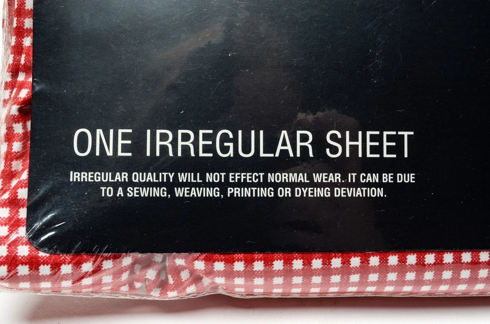 Ralph Lauren Red White Gingham Twin Flat Sheet 100% Cotton Irregular New - Image 4 of 4