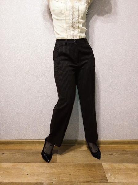 Women Max Mara Trousers Brown Wool 36