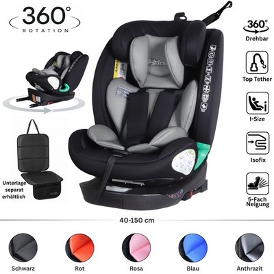 Autositz Kindersitz Isofix Top Tether 360° drehbar ECE R129/04 40-150cm K5 Spin