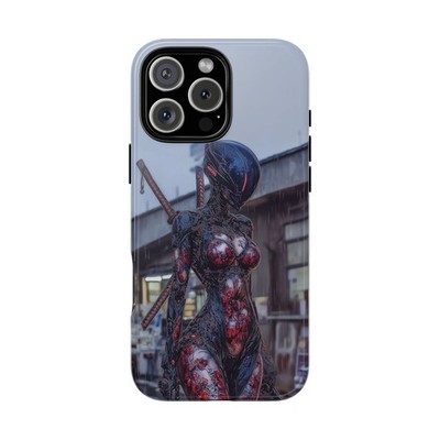 Phone Ink - Case for iPhone/Galaxy/Pixel - Cyber Ninja Armor Anime Woman