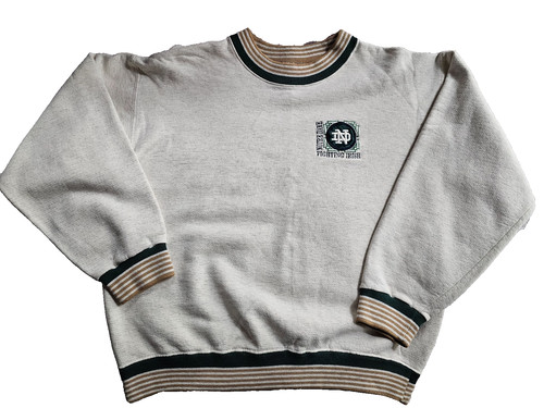 Vintage 90's Notre Dame locally made crewneck pullover with embroidered crest