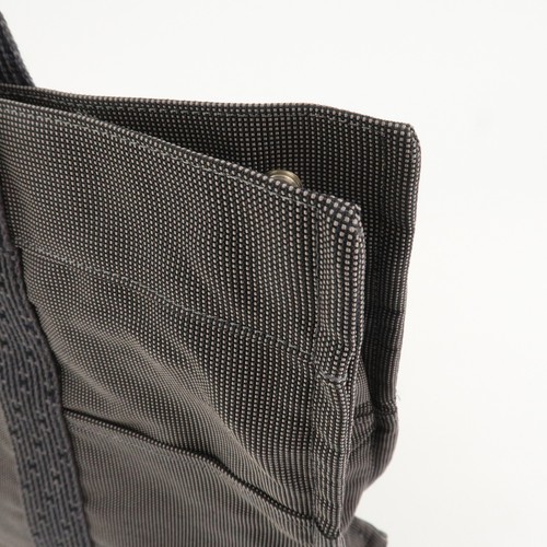 HERMES Herline MM Nylon Canvas Tote Bag Hand Bag Black Authentic Used F/S - Picture 15 of 24