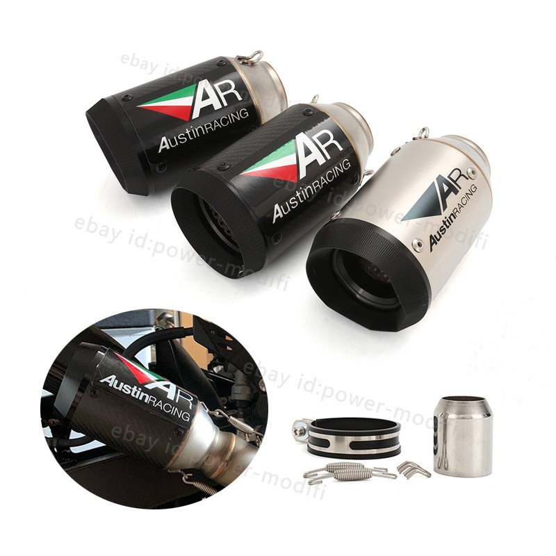 38-51mm Universal Motorcycle Exhaust Mufflers Pipe Carbon Tips For Yamaha Suzuki