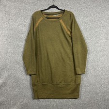 PrAna Sweater Dress Womens Medium Green Knit Long Sleeve Pockets Casual
