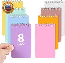3 X 5 Small Pocket Notebooks - 8 Pcs Mini Spiral Notebook Bulk with Lined Pages,