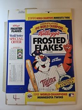 1991 Kellogg's Frosted Flakes Cereal Box Flat Minnesota Twins World Champions
