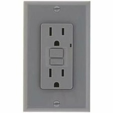 Leviton GFTR1-GY 15 Amp Self Test Tamper Resistant GFCI Outlet Gray Pack of 5 