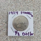 1954  Franklin Half Dollar 90% Silver 50c United States US Coin no mint mark