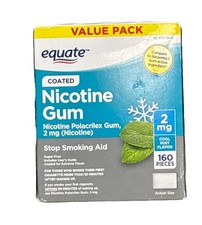 Equate Coated Nicotine Polacrilex Gum 2 mg, Mint Flavor, 160 ct 10/2026